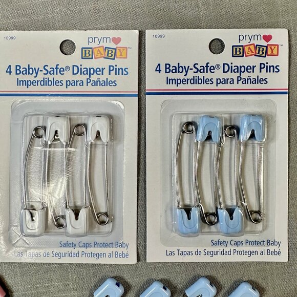 NIB Prym 20 Baby Safe Diaper Pins Blue Pink and White - Picture 6 of 9